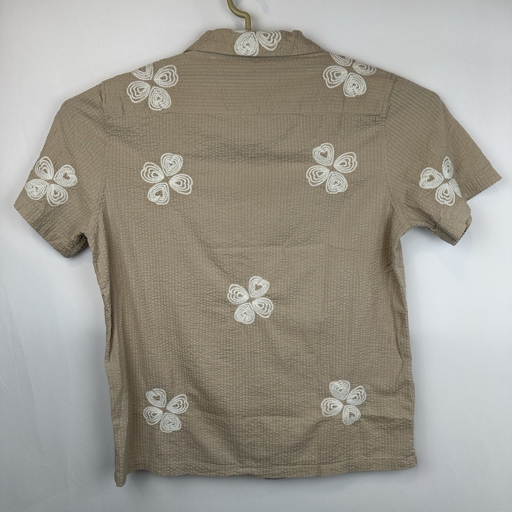 Free Planet Shirt Men's Medium Color Is Oxford Tan Seersucker NEW W/Tags - Picture 3 of 12